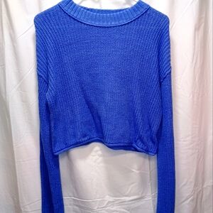 S wild fable blue cropped sweater
